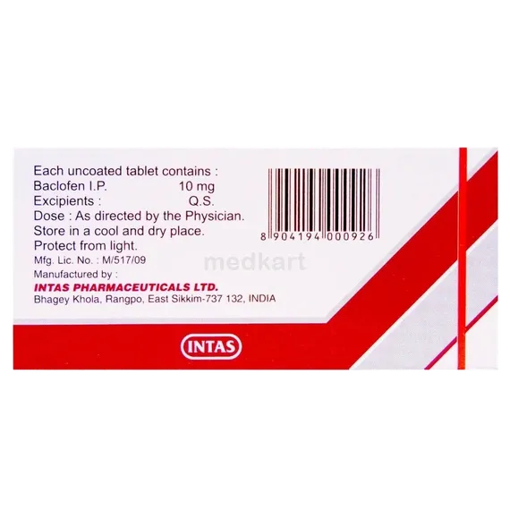 baclof 10mg tablet 10's